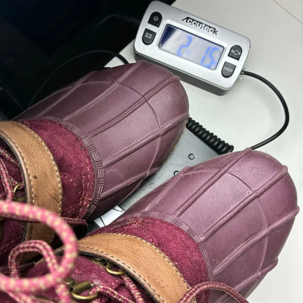 Tommy Hilfiger Duck Boots Women's 9 Maroon Buckle Gorpcore Utility Amphibious